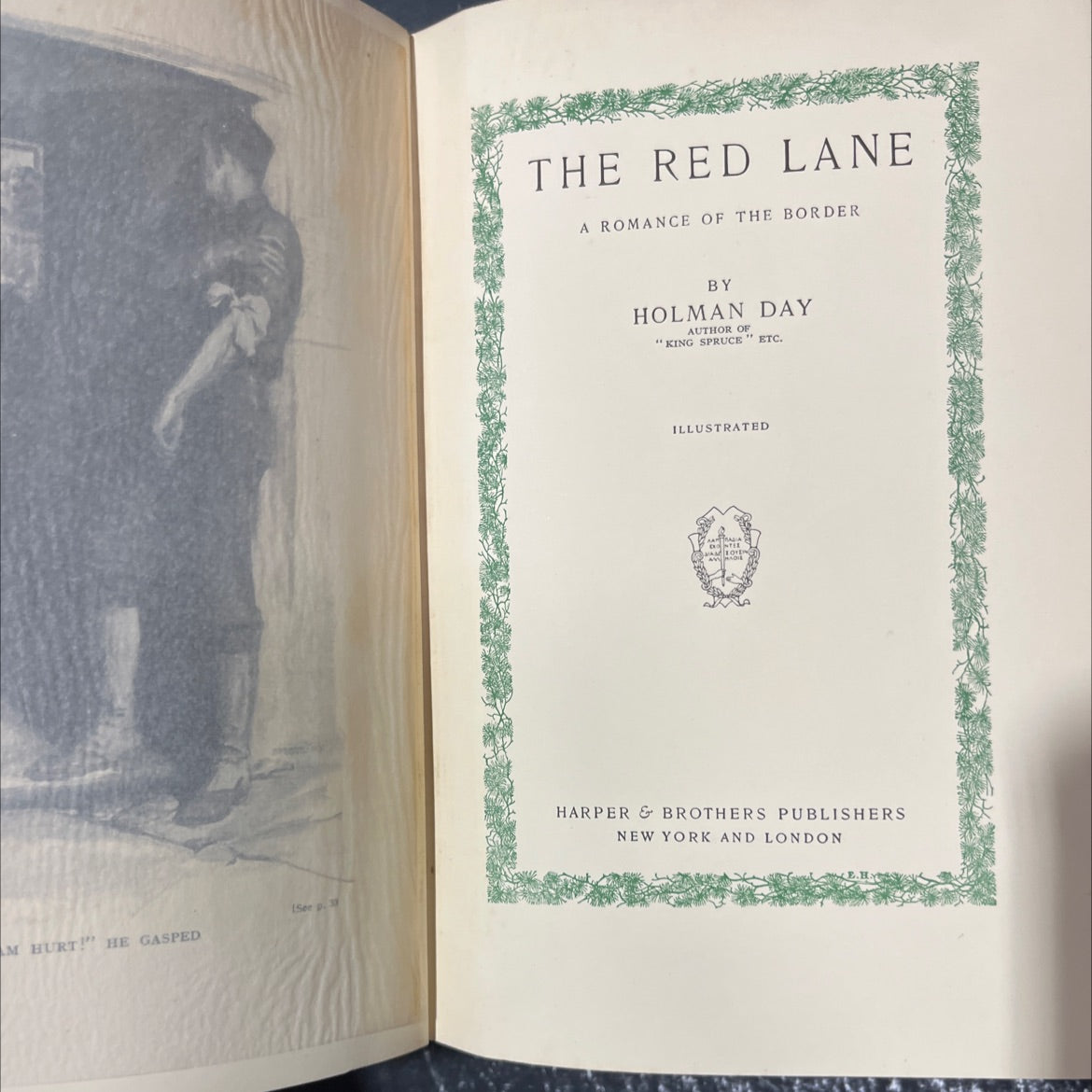 the red lane a romance of the border book, by holman day, 1912 Hardcover image 2
