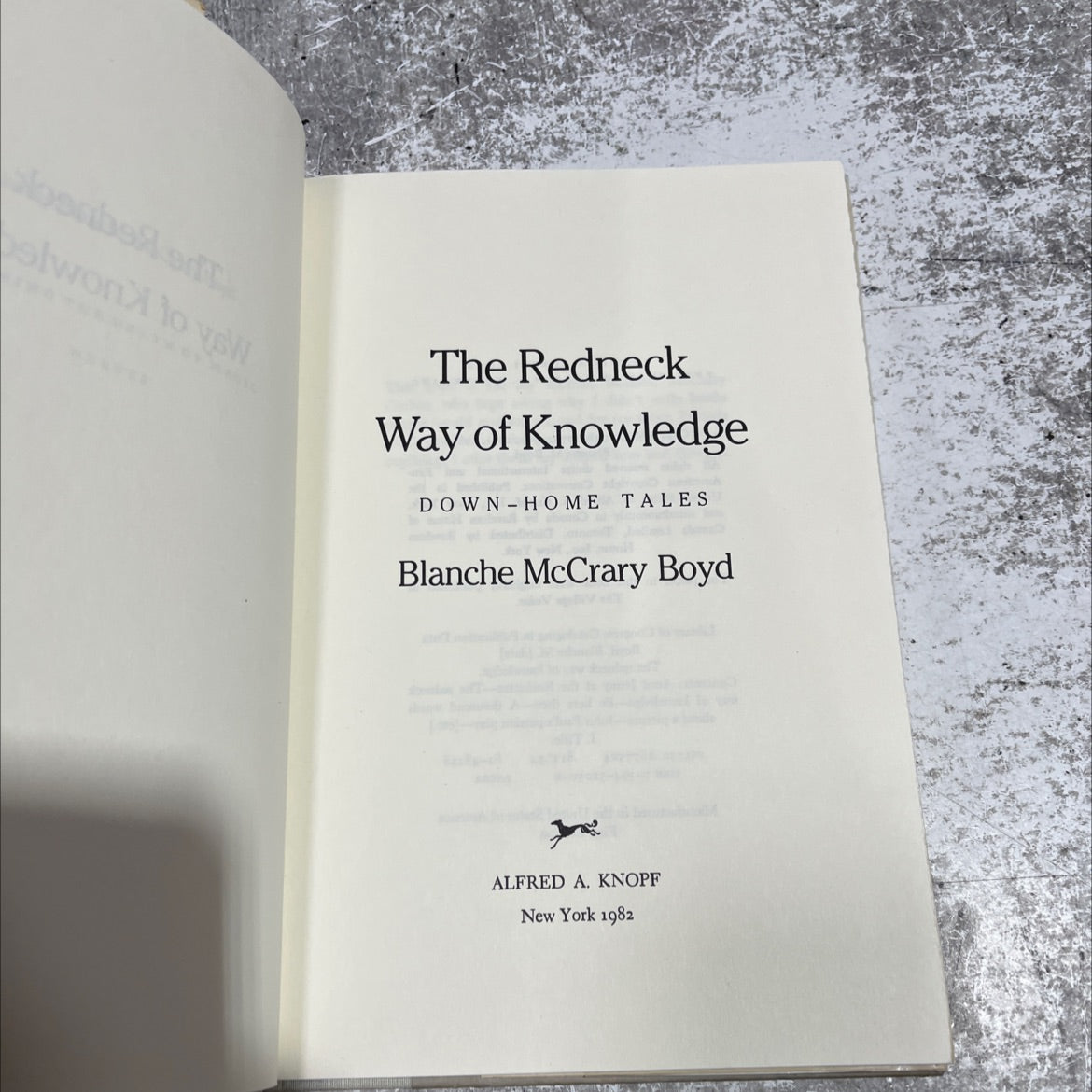the redneck way of knowledge book, by Blanche McCrary Boyd, 1982 Hardcover image 2