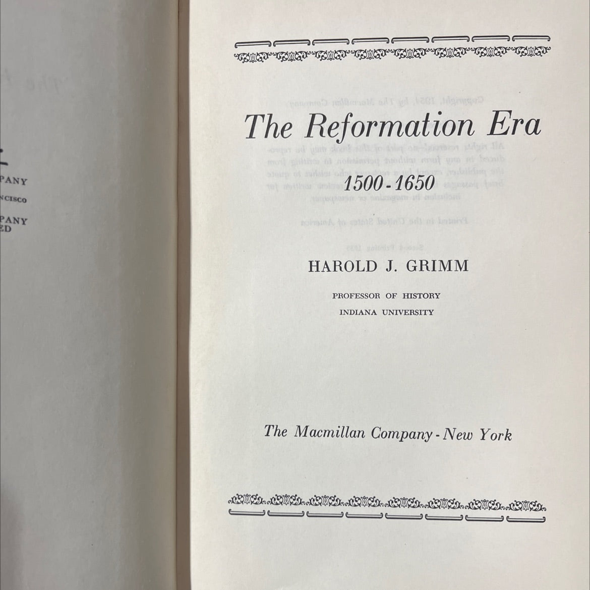 the reformation era 1500-1650 book, by harold j. grimm, 1954 Hardcover image 2