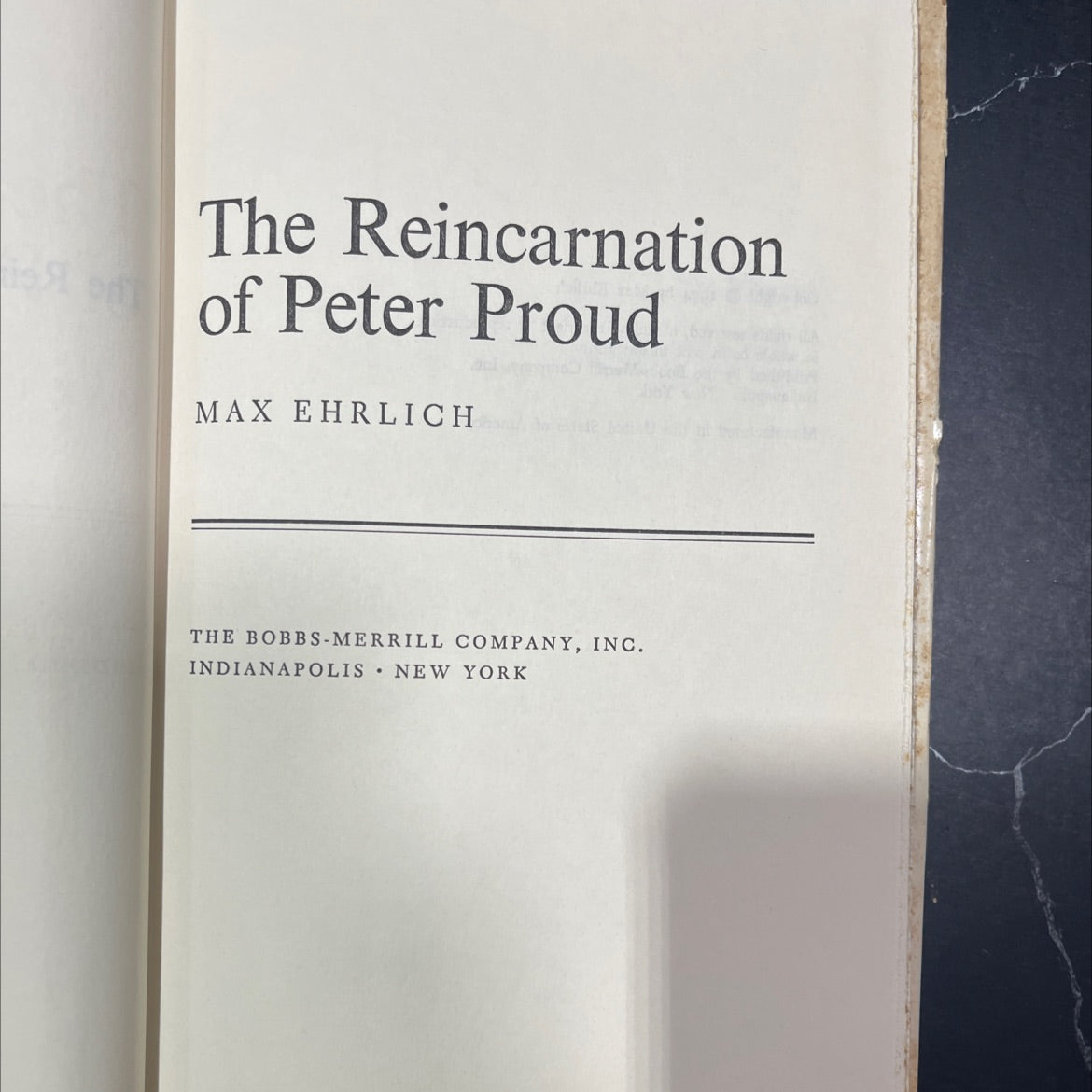 the reincarnation of peter proud book, by Max Ehrlich, 1974 Hardcover image 2