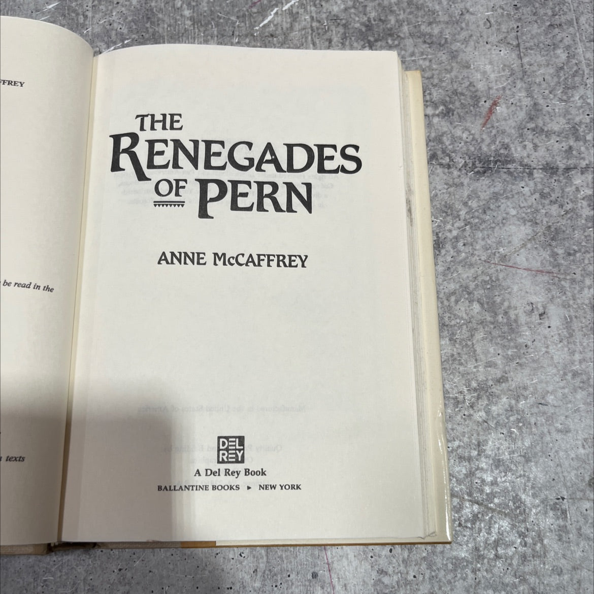 the renegades of pern book, by anne mccaffrey, 1989 Hardcover image 2