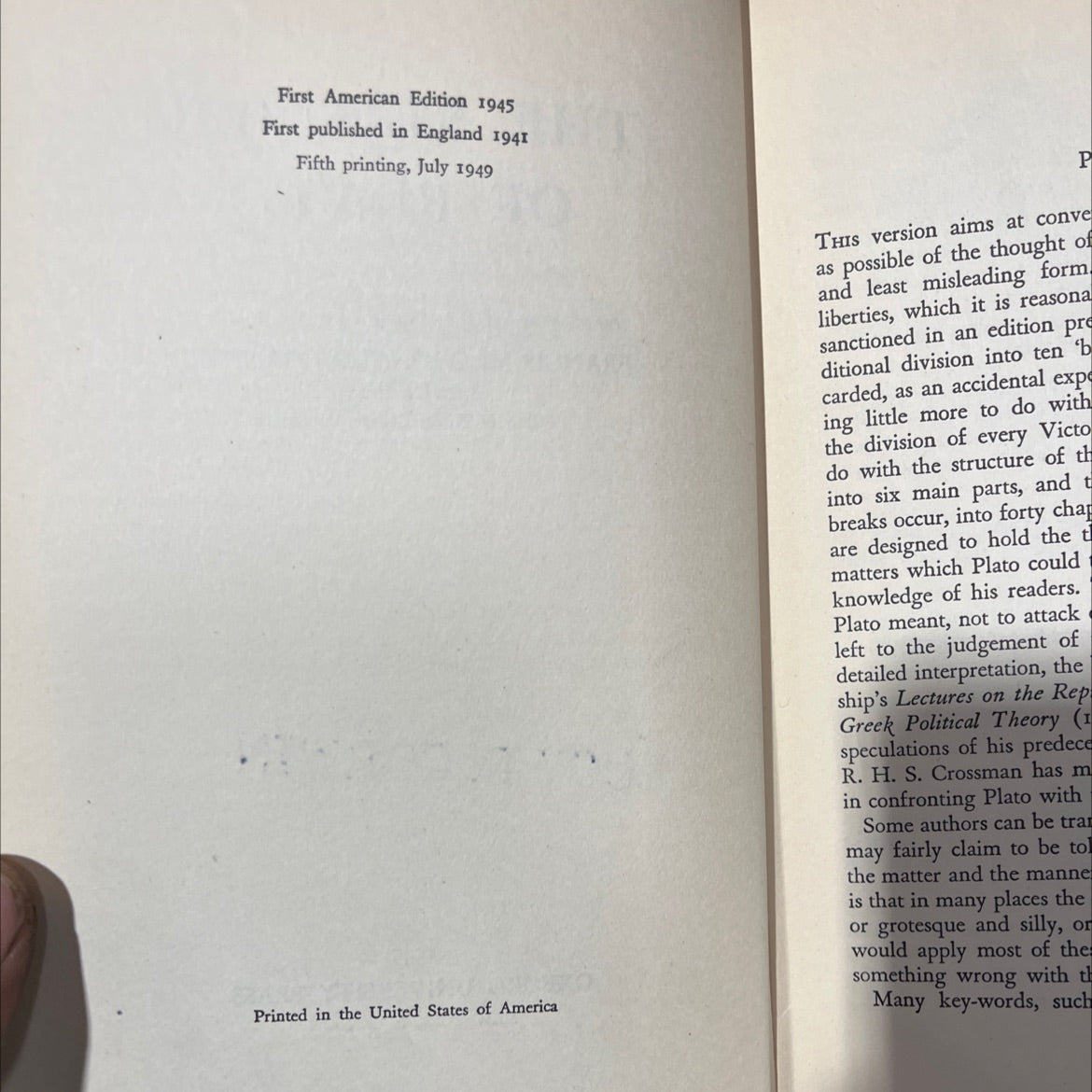 the republic of plato book, by francis macdonald cornford, 1945 Hardcover image 3