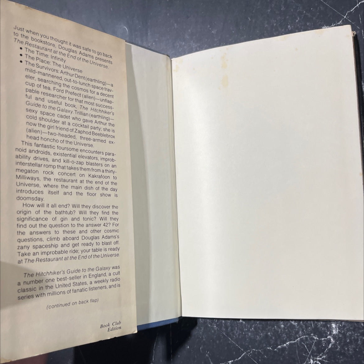 the restaurant at the end of the universe book, by douglas adams, 1980 Hardcover image 4