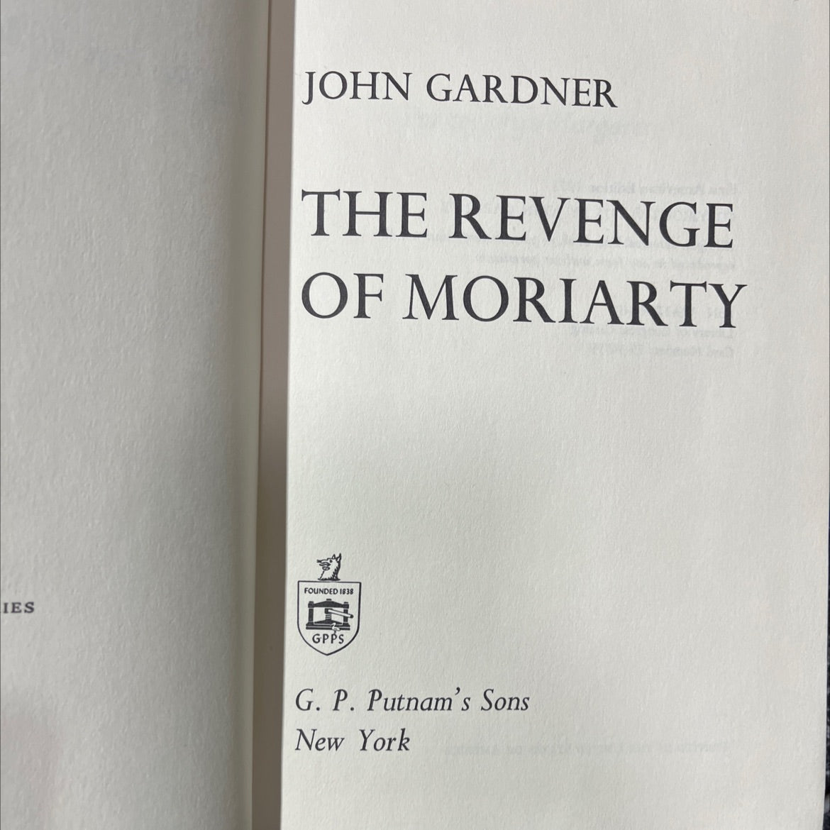 the revenge of moriarty book, by john gardner, 1975 Hardcover image 2