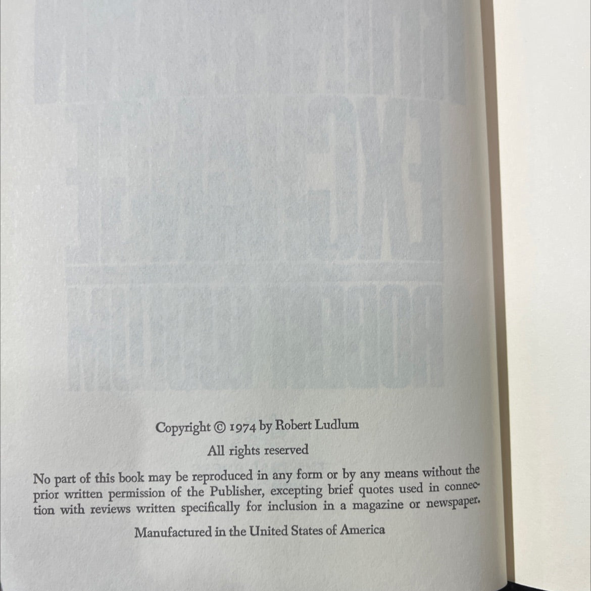 the rhinemann exchange book, by robert ludlum, 1974 Hardcover image 3