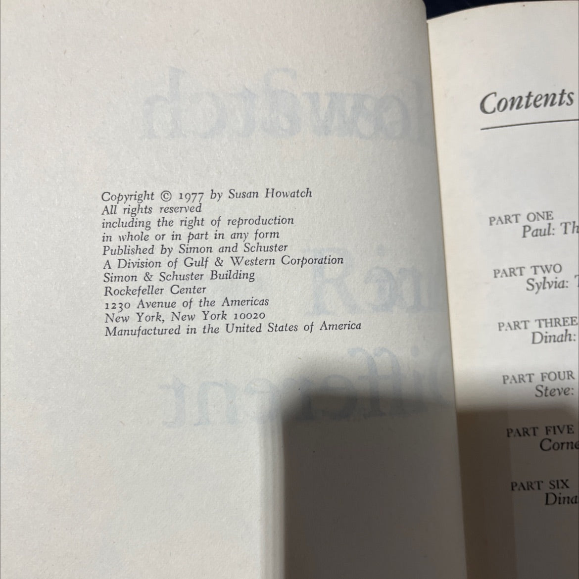 the rich are different book, by Susan Howatch, 1977 Hardcover image 3