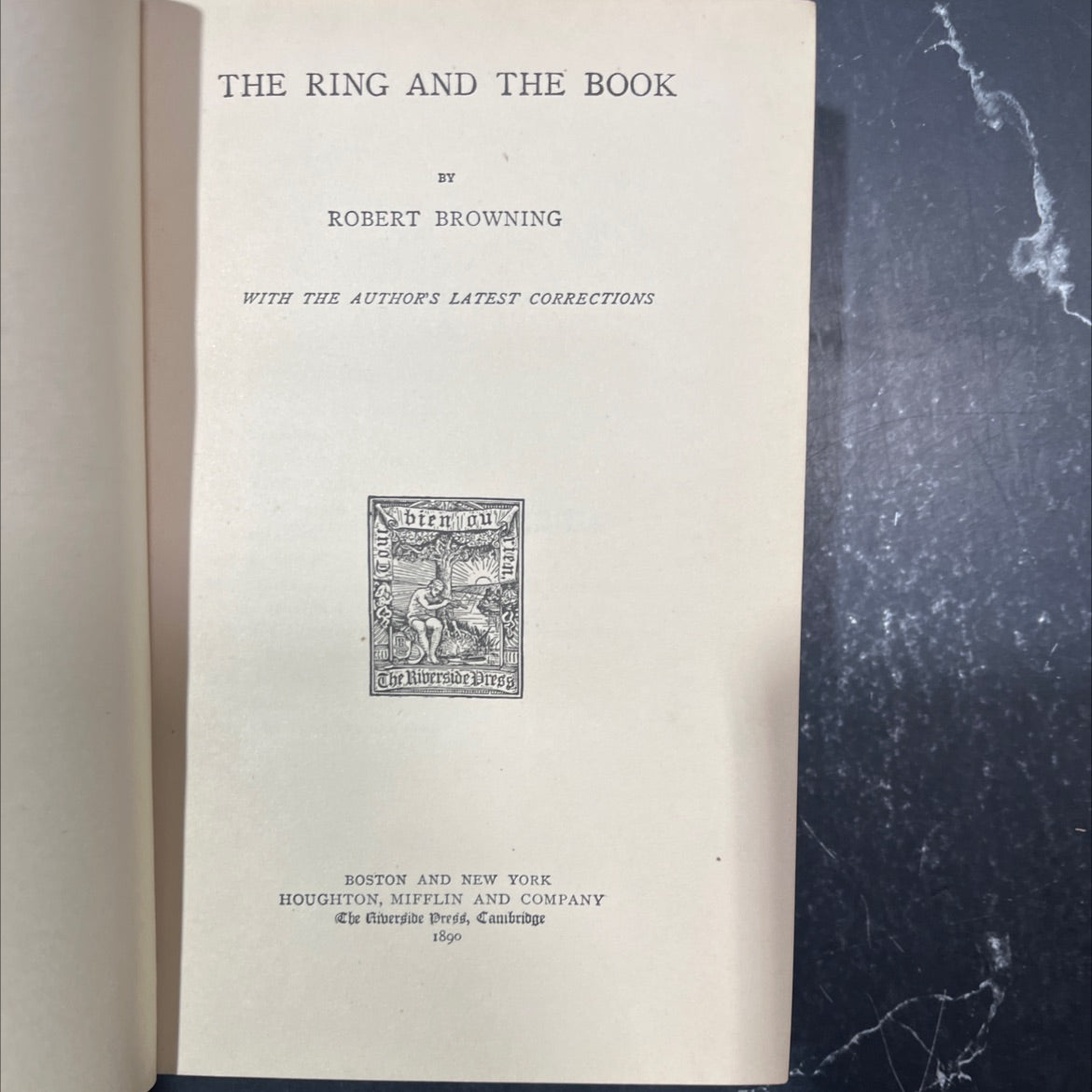the ring and the book book, by robert browning, 1890 Hardcover image 2