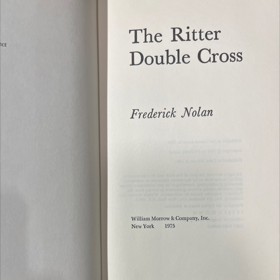the ritter double cross book, by Frederick Nolan, 1975 Hardcover image 2