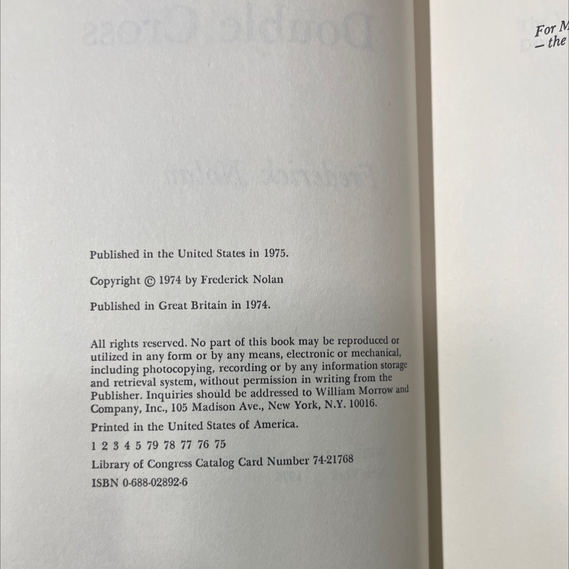 the ritter double cross book, by Frederick Nolan, 1975 Hardcover image 3