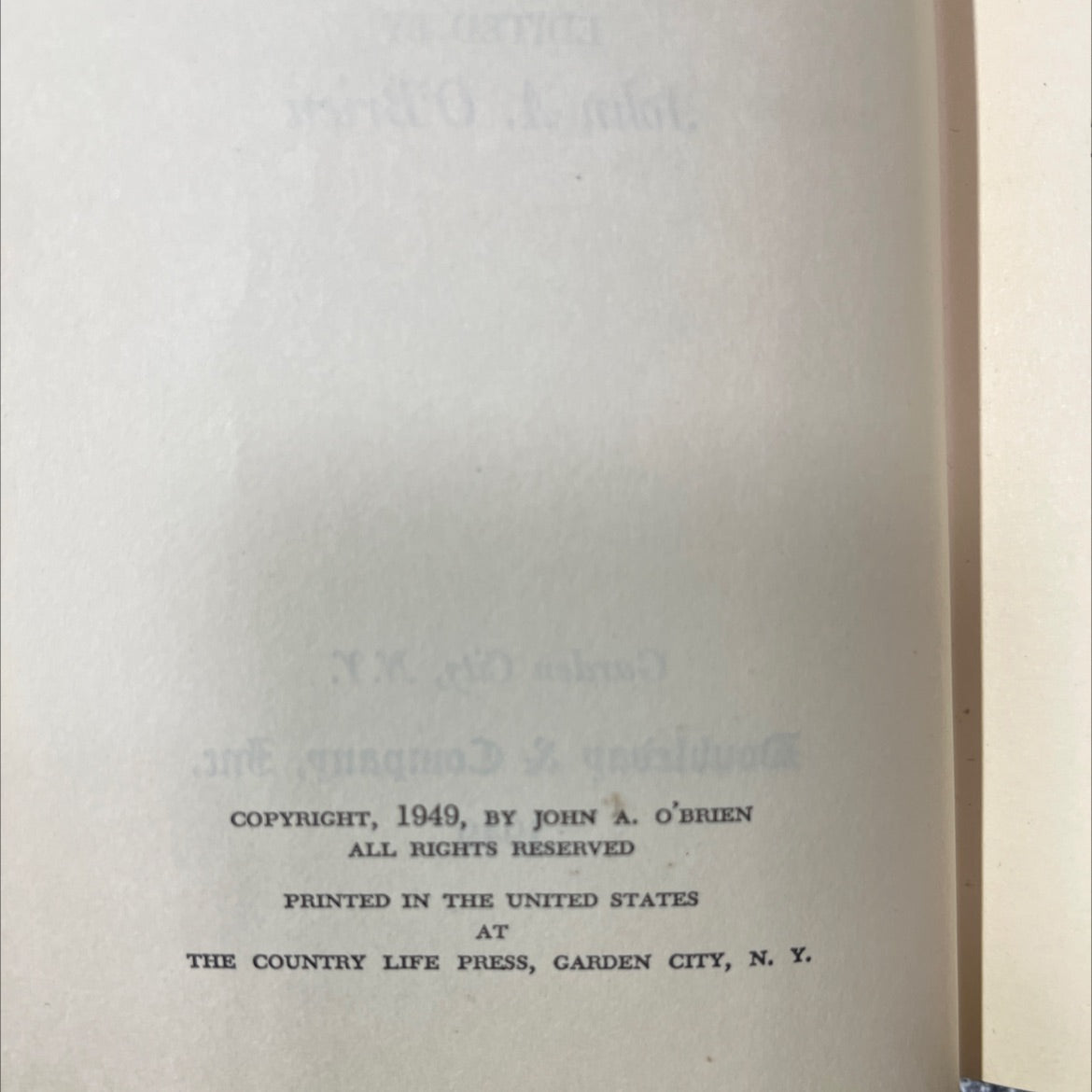 the road to damascus book, by John A. O'Brien, 1949 Hardcover image 3
