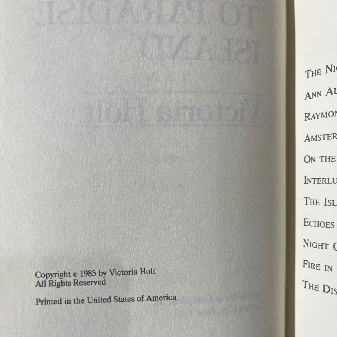 the road to paradise island book, by Victoria Holt, 1985 Hardcover image 3