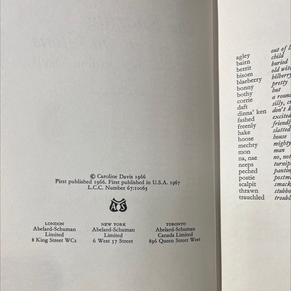 the roaring in the glens book, by Caroline Davis, 1967 Hardcover image 3