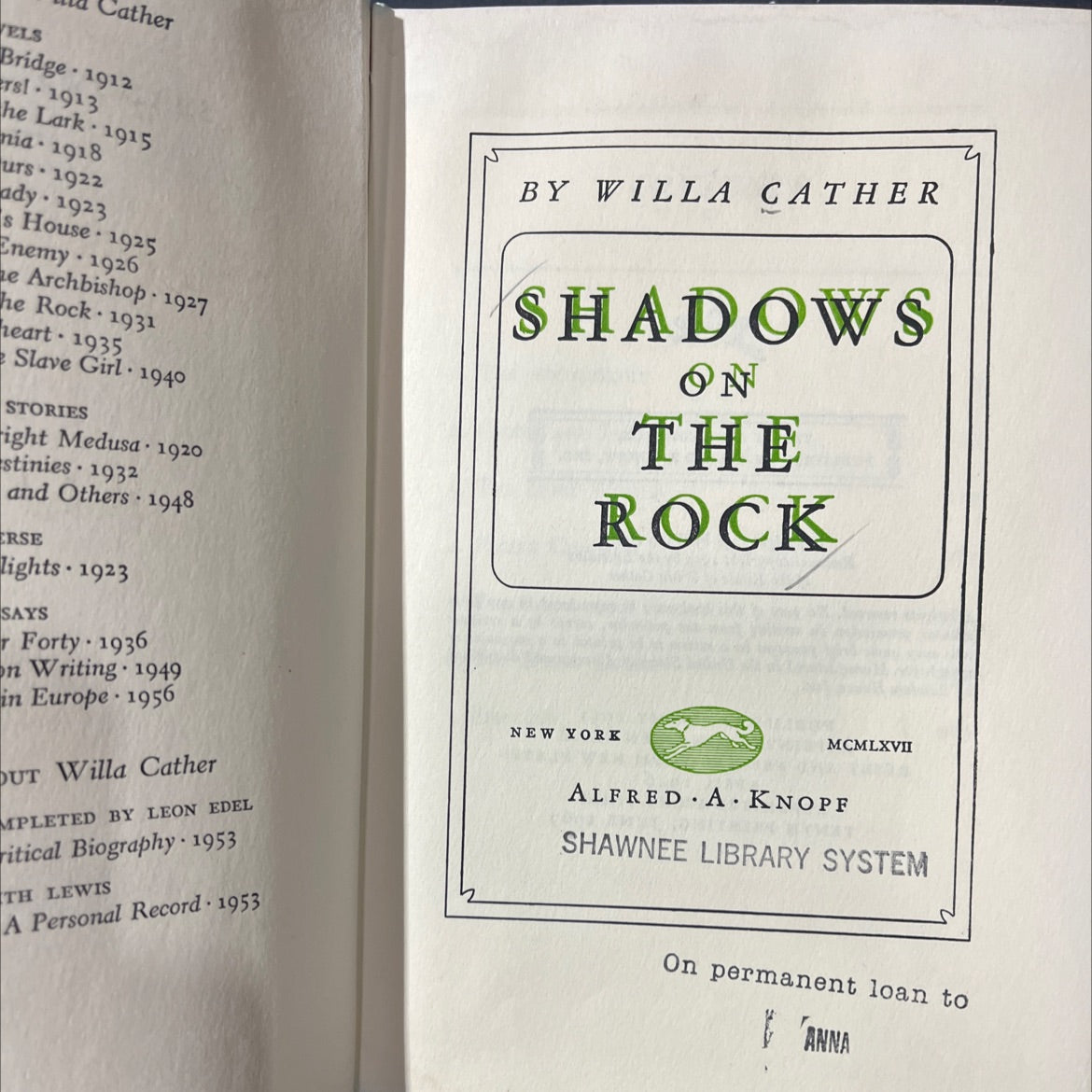 the rock book, by Willa Cather, 1970 Hardcover image 2