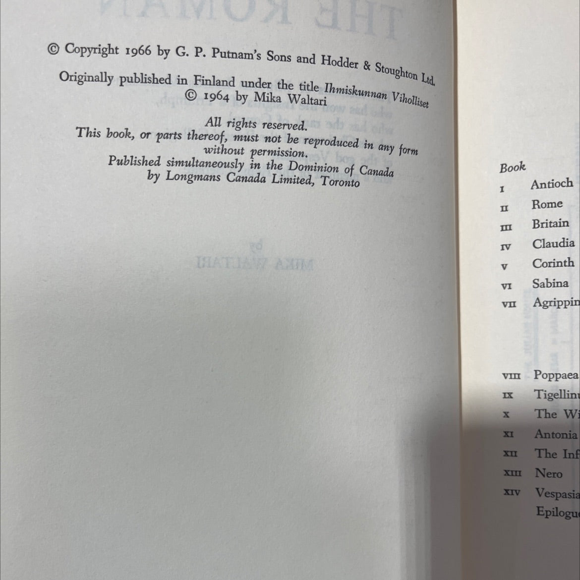 the roman empire book, by mika waltari, 1966 Hardcover image 3