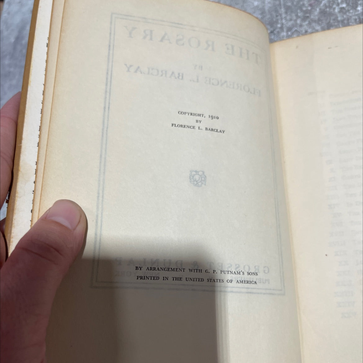 the rosary book, by florence l. barclay, 1910 Hardcover image 3