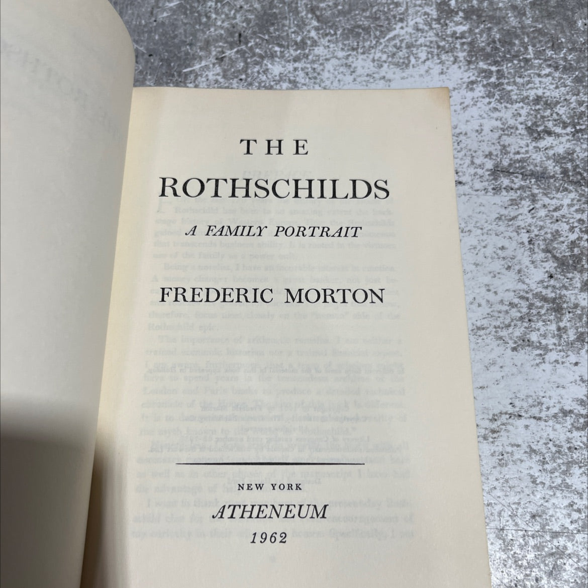the rothschilds a family portrait book, by frederic morton, 1962 Hardcover image 2