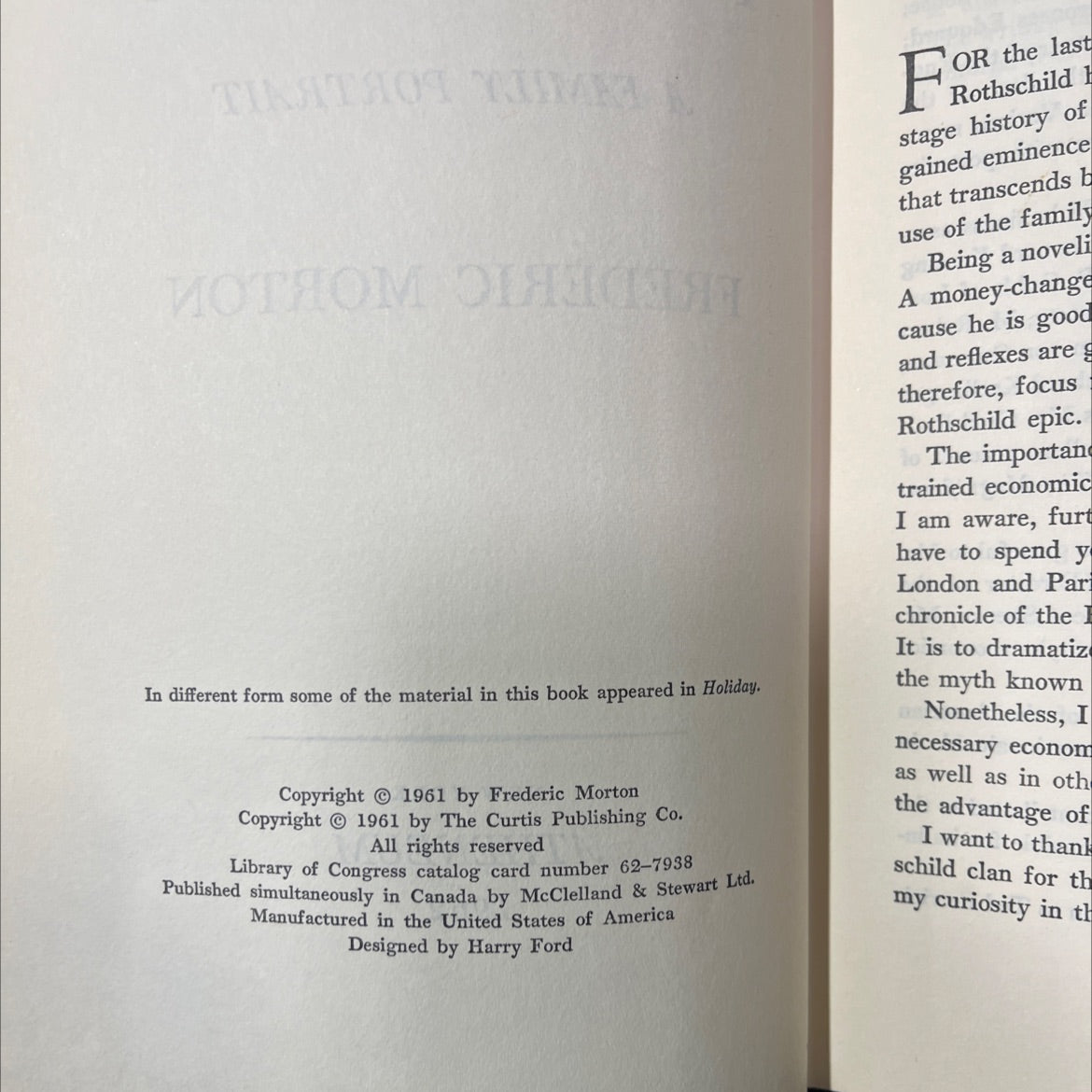 the rothschilds a family portrait book, by frederic morton, 1962 Hardcover image 3
