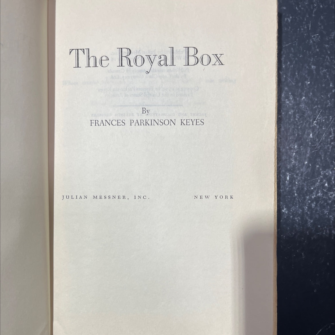the royal box book, by frances parkinson keyes, 1954 Hardcover image 2