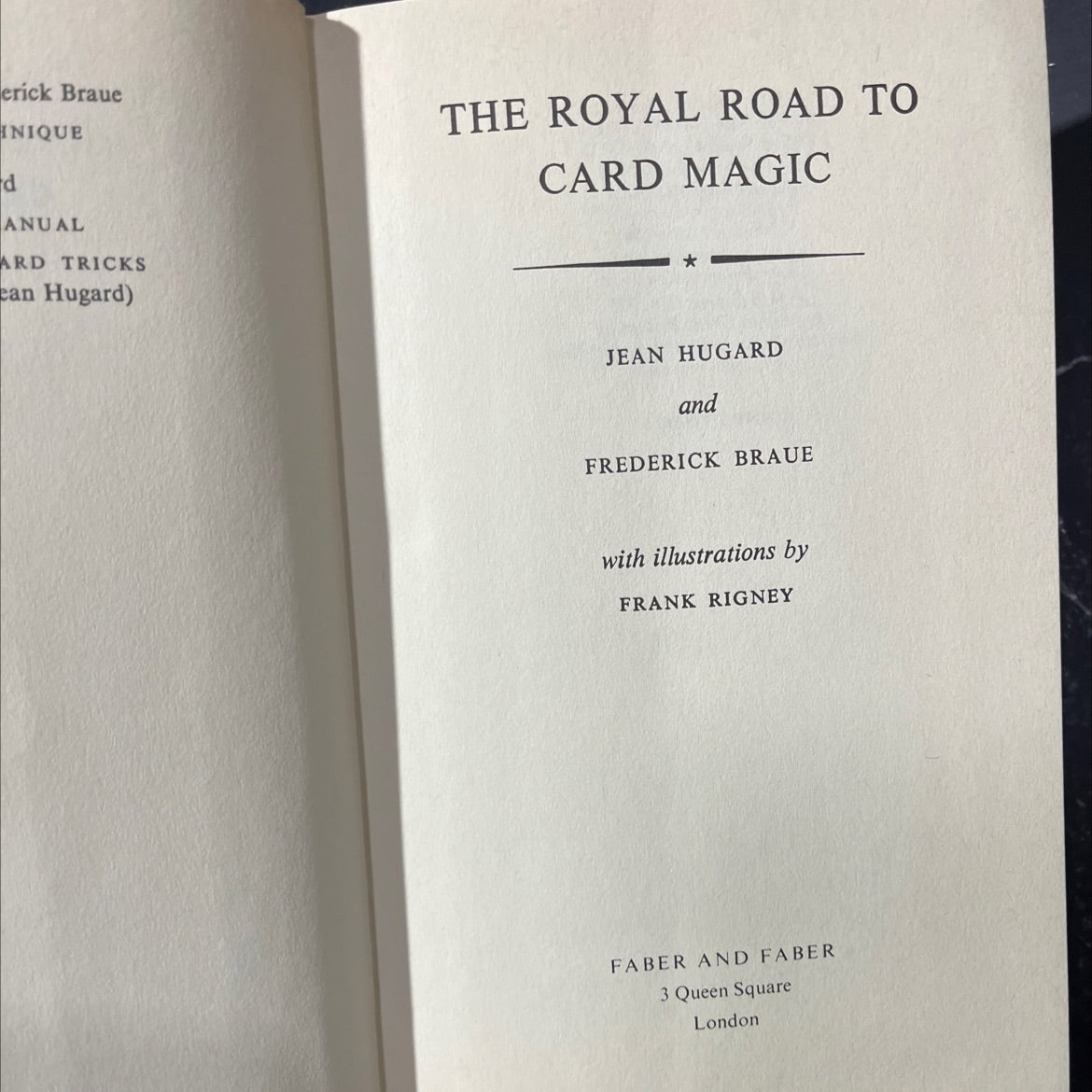 the royal road to card magic book, by jean hugard and frederick braue, 1975 Hardcover image 2