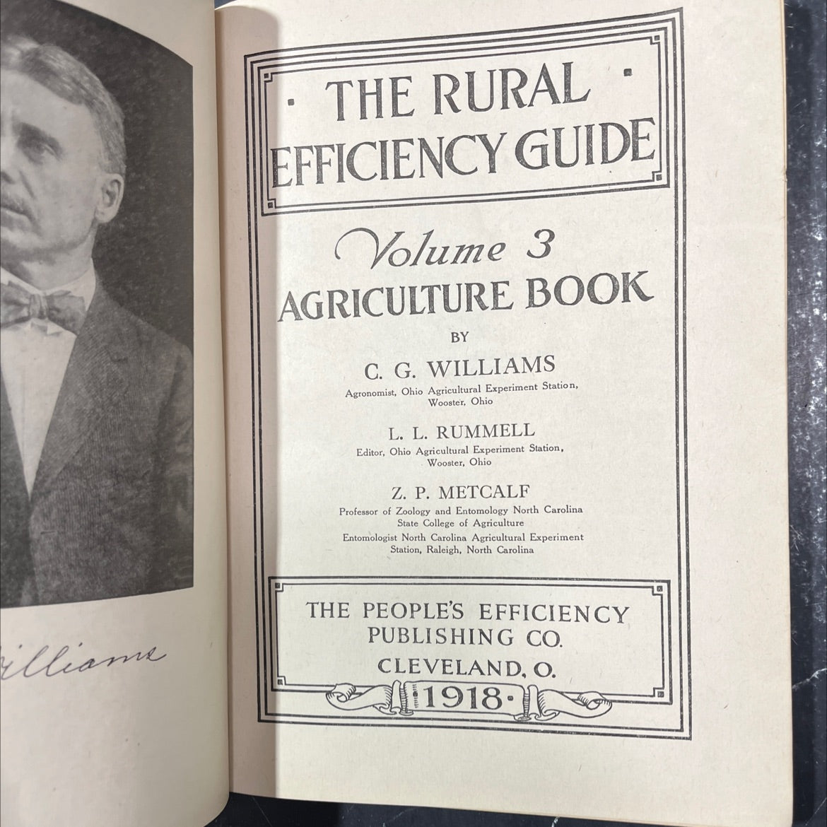 the rural efficiency guide volume 3 agriculture book, by c. g. williams, l. l. rummell, z. p. metcalf, 1918 Hardcover image 2
