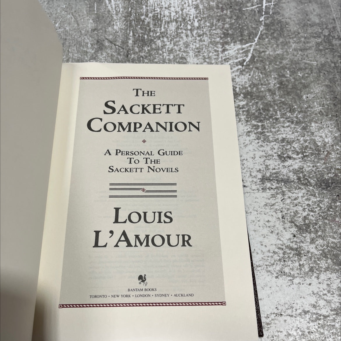 the sackett companion a personal guide to the sackett novels book, by louis l'amour, 1988 Leather image 2