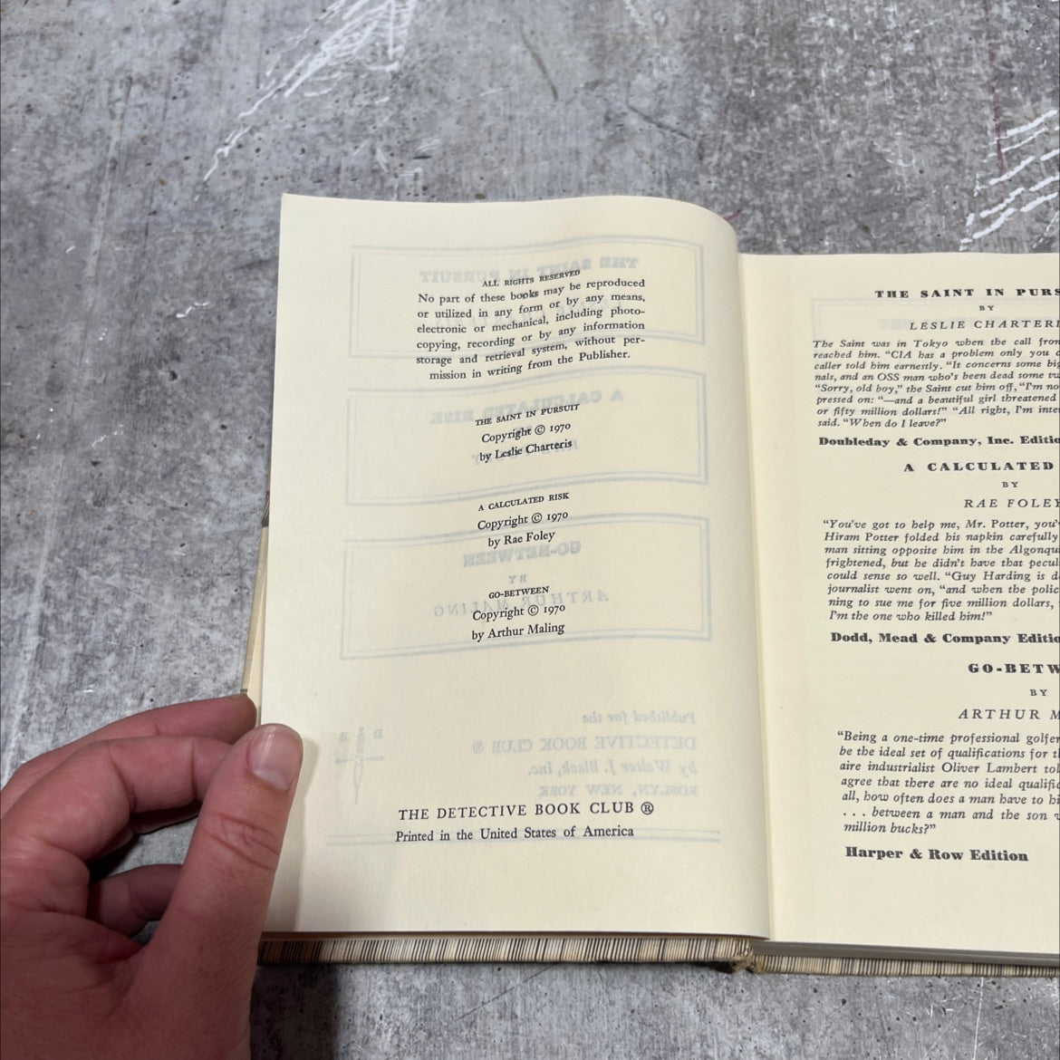 the saint in pursuit book, by leslie charteris, 1970 Hardcover image 3