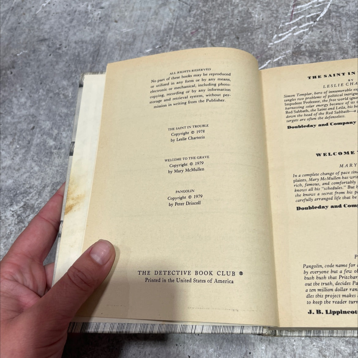 the saint in trouble book, by leslie charteris, 1978 Hardcover image 3
