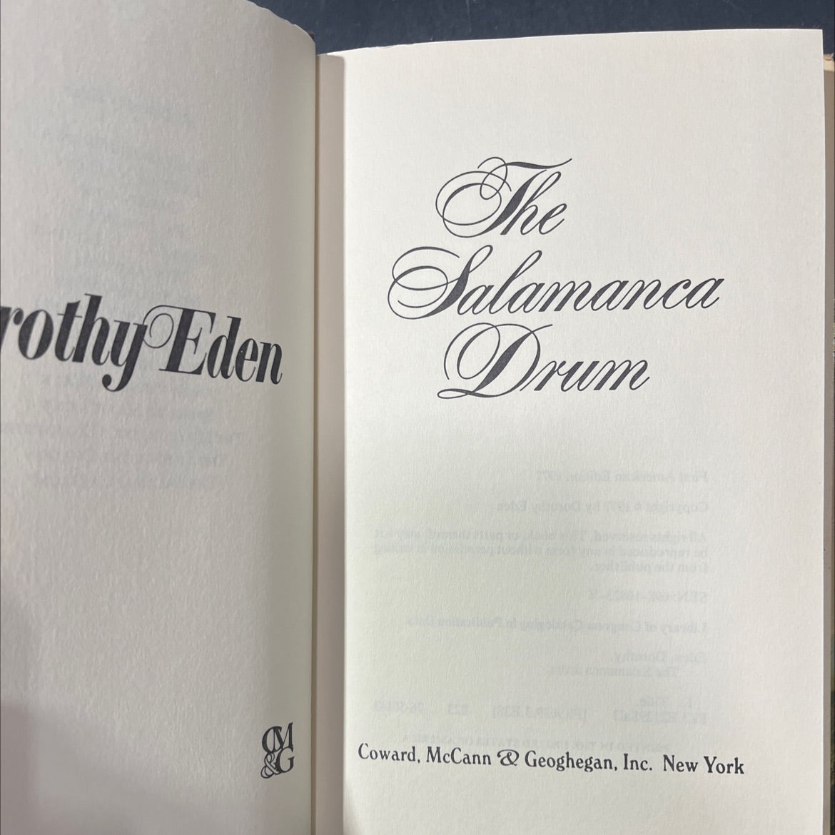 the salamanca drum book, by dorothy eden, 1977 Hardcover image 2