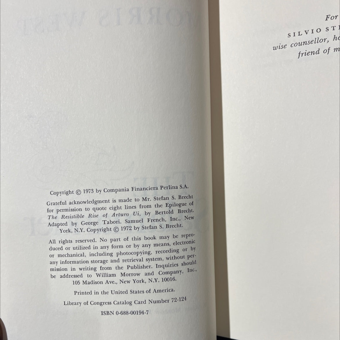 the salamander book, by morris west, 1978 Hardcover image 3