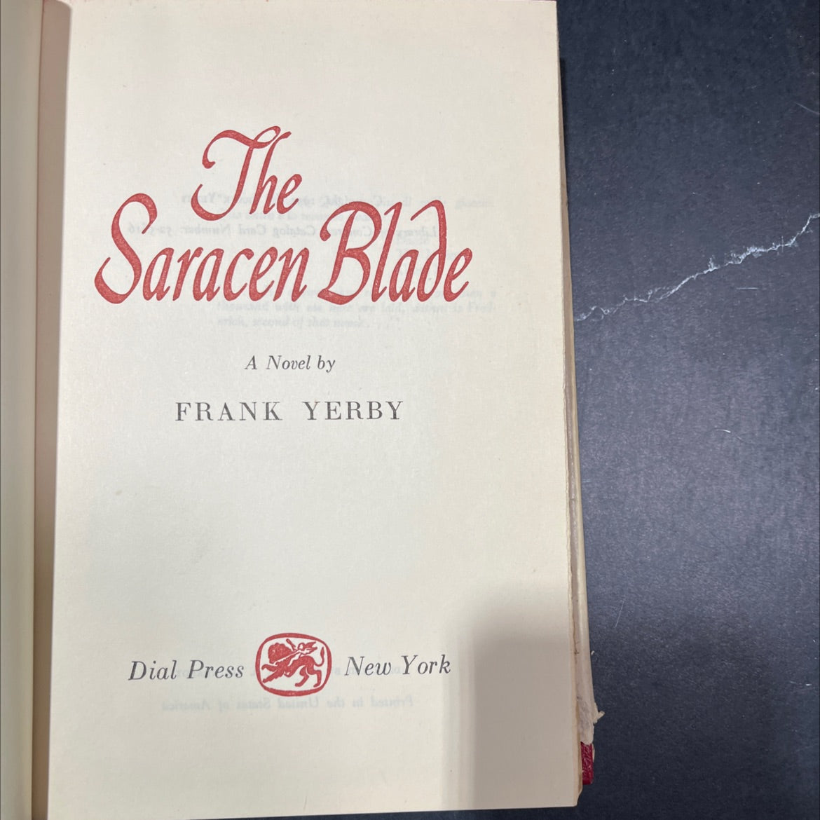 the saracen blade book, by frank yerby, 1952 Hardcover image 2