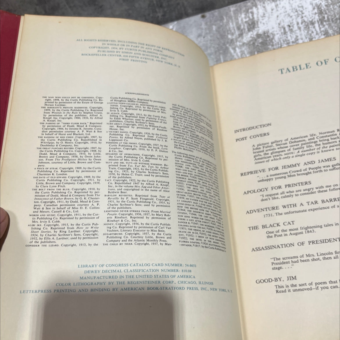 the saturday evening post treasury book, by franklin, 1954 Hardcover image 3