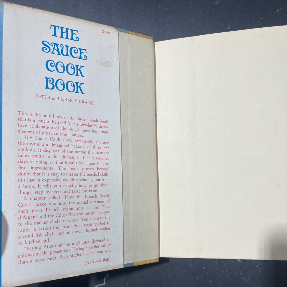 the sauce cook book book, by peter and nancy kranz, 1970 Hardcover image 2