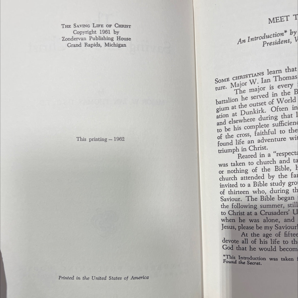 the saving life of christ book, by major w. ian thomas, 1961 Hardcover image 3