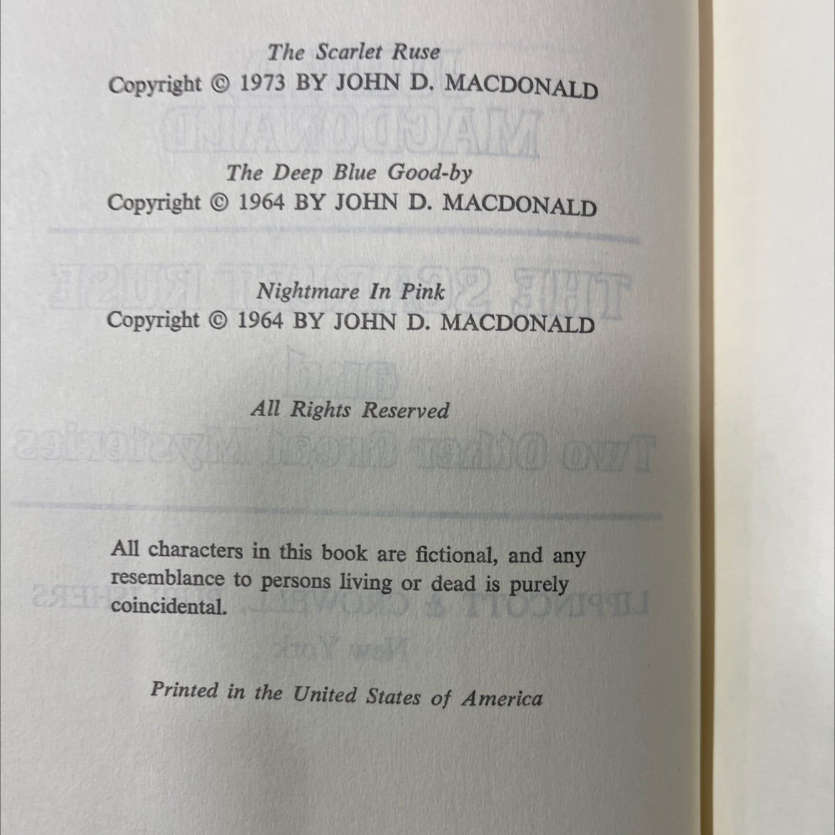 the scarlet ruse and two other great mysteries book, by john d. macdonald, 1973 Hardcover image 3