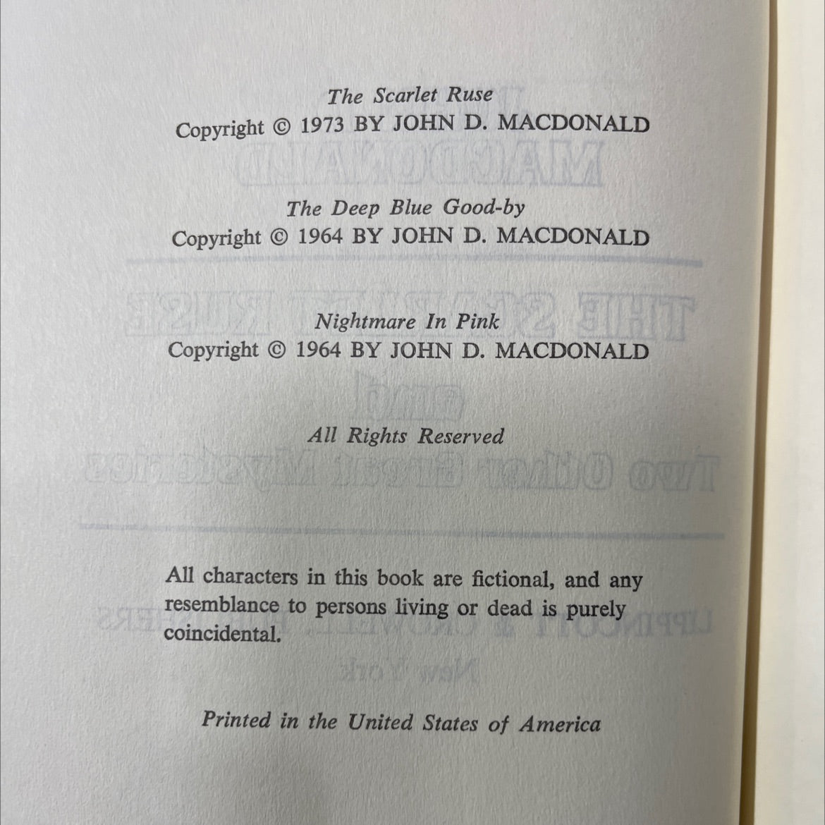 the scarlet ruse book, by john d. macdonald, 1973 Hardcover image 3