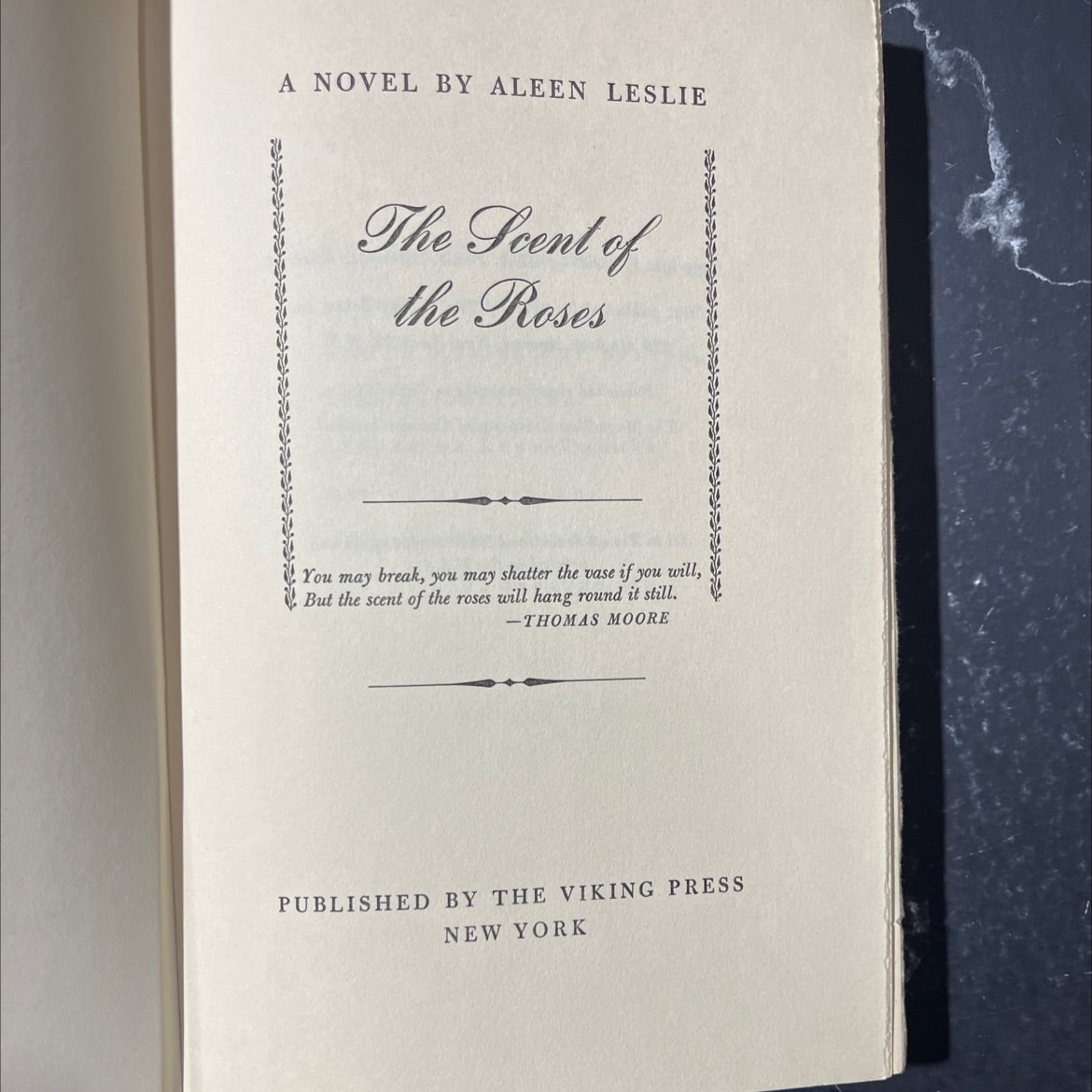 the scent of the roses book, by aleen leslie, 1968 Hardcover image 2