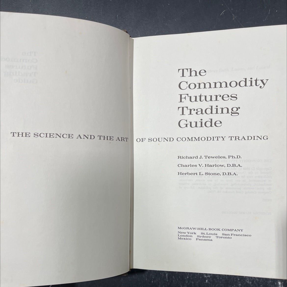the science and the art of sound commodity trading book, by richard j. teweles, ph.d., charles v. harlow, d.b.a., image 2