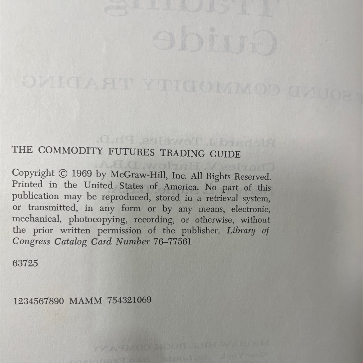 the science and the art of sound commodity trading book, by richard j. teweles, ph.d., charles v. harlow, d.b.a., image 3