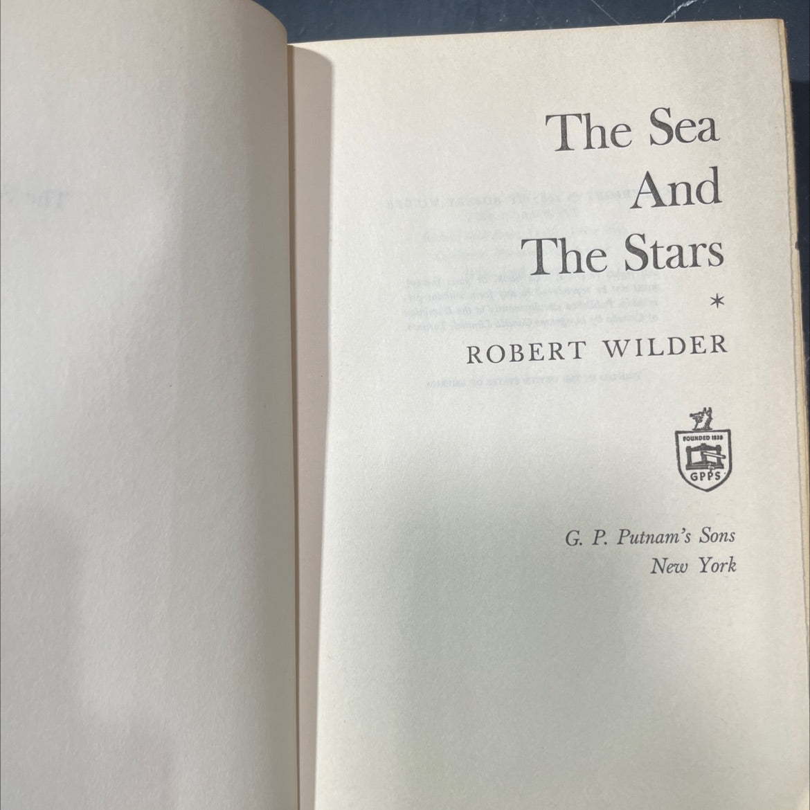 the sea and the stars book, by robert wilder, 1967 Hardcover image 2