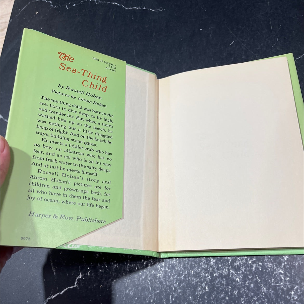 the sea-thing child book, by russell hoban, 1972 Hardcover image 4