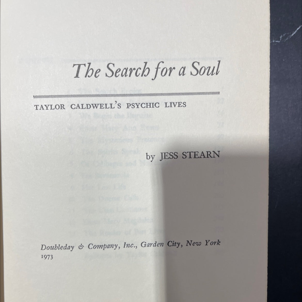 the search for a soul taylor caldwell's psychic lives book, by jess stearn, 1973 Hardcover image 2