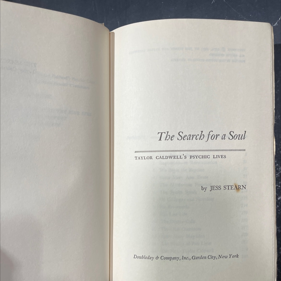 the search for a soul taylor caldwell's psychic lives book, by jess stearn, 1973 Hardcover image 2
