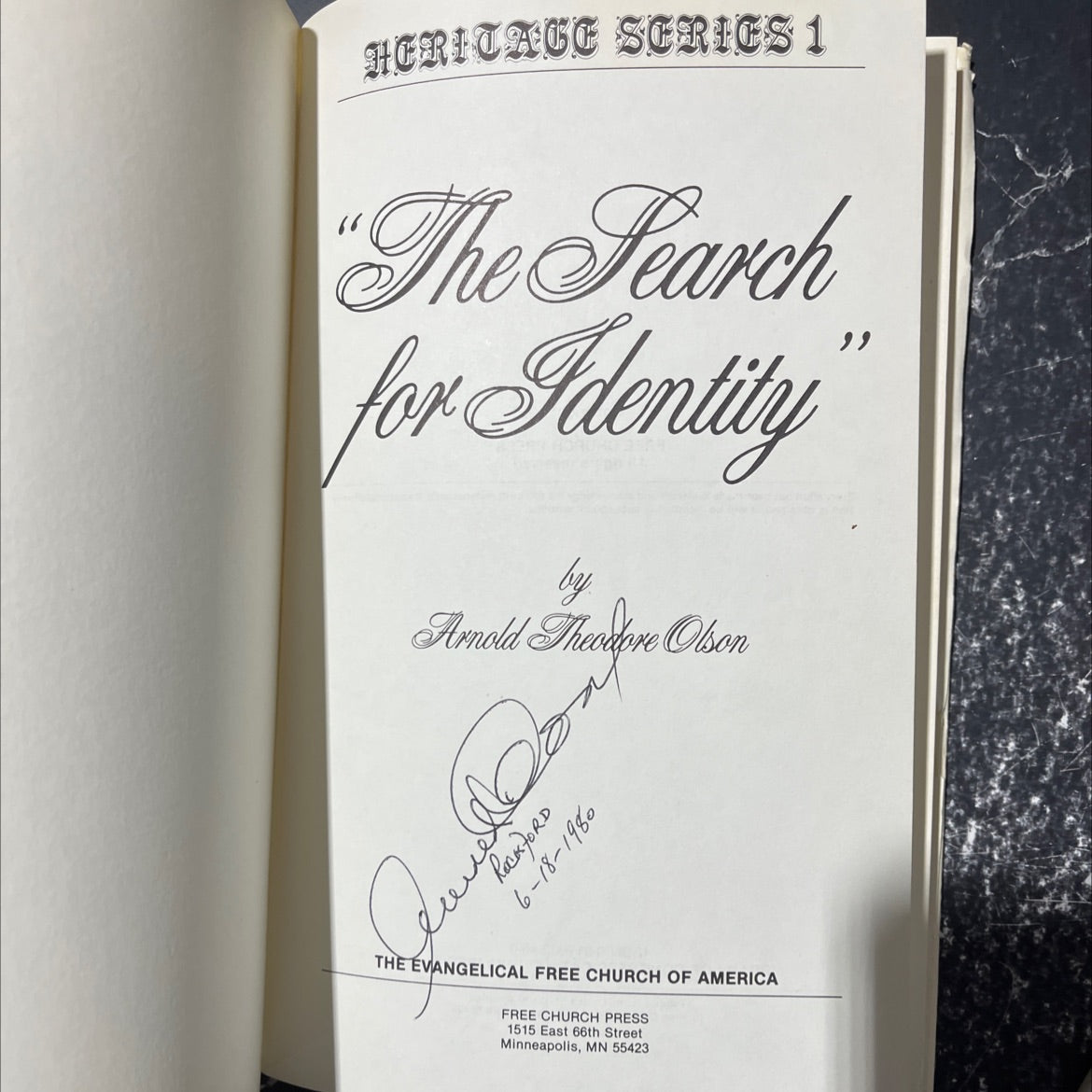 the search for identity book, by amold theodore oson, 1980 Hardcover image 2