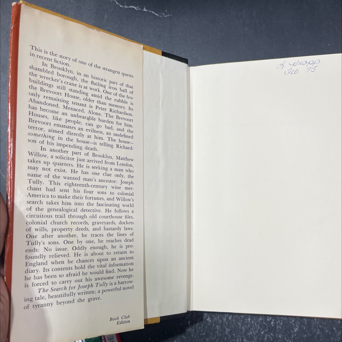 the search for joseph tully book, by william h. hallahan, 1974 Hardcover image 4