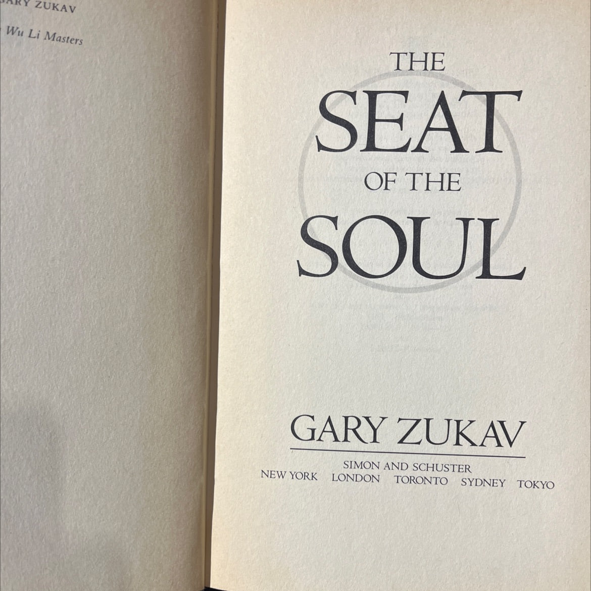 the seat of the soul book, by gary zukav, 1989 Hardcover image 2