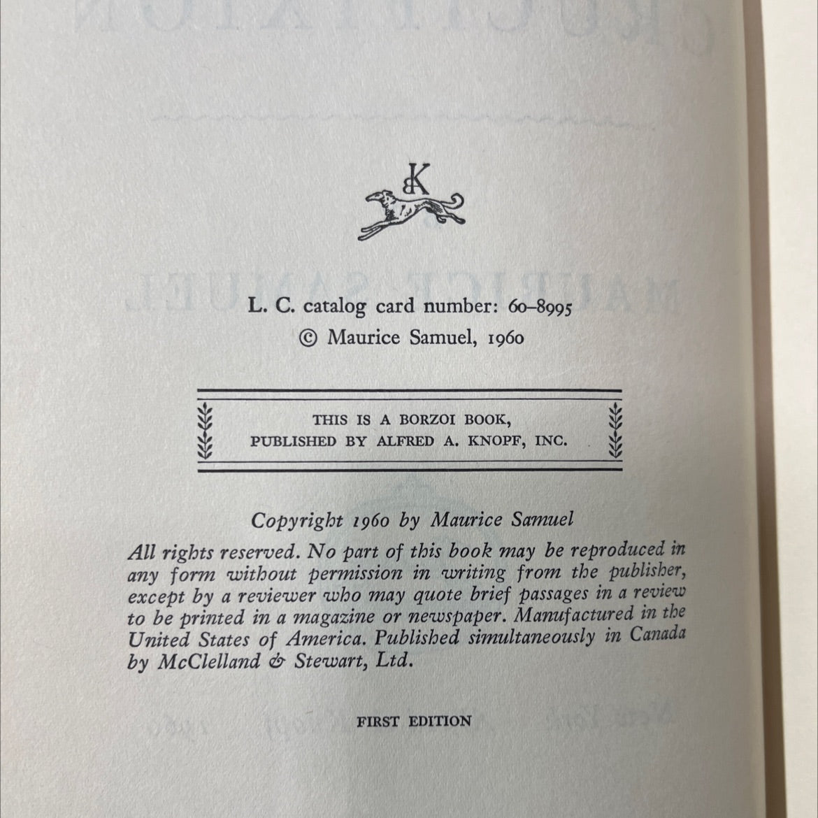 the second crucifixion book, by maurice samuel, 1960 Hardcover image 3