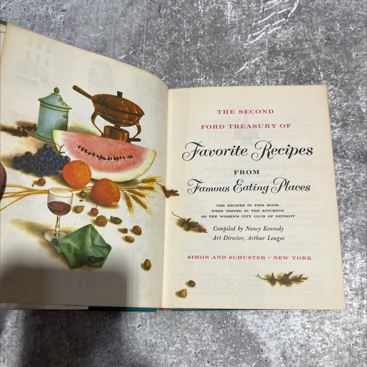 the second ford treasury of favorite recipes from famous eating places book, by Nancy Kennedy, 1954 Hardcover image 2