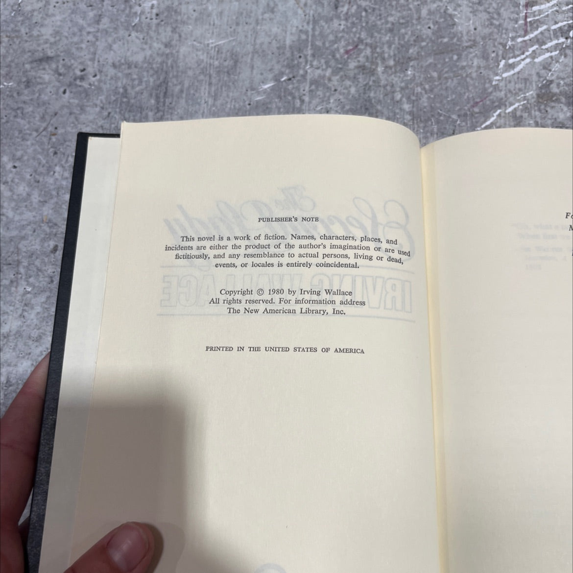 the second lady book, by irving wallace, 1980 Hardcover image 3