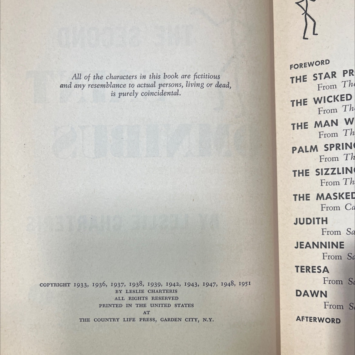 the second saint omnibus book, by leslie charteris, 1951 Hardcover image 3