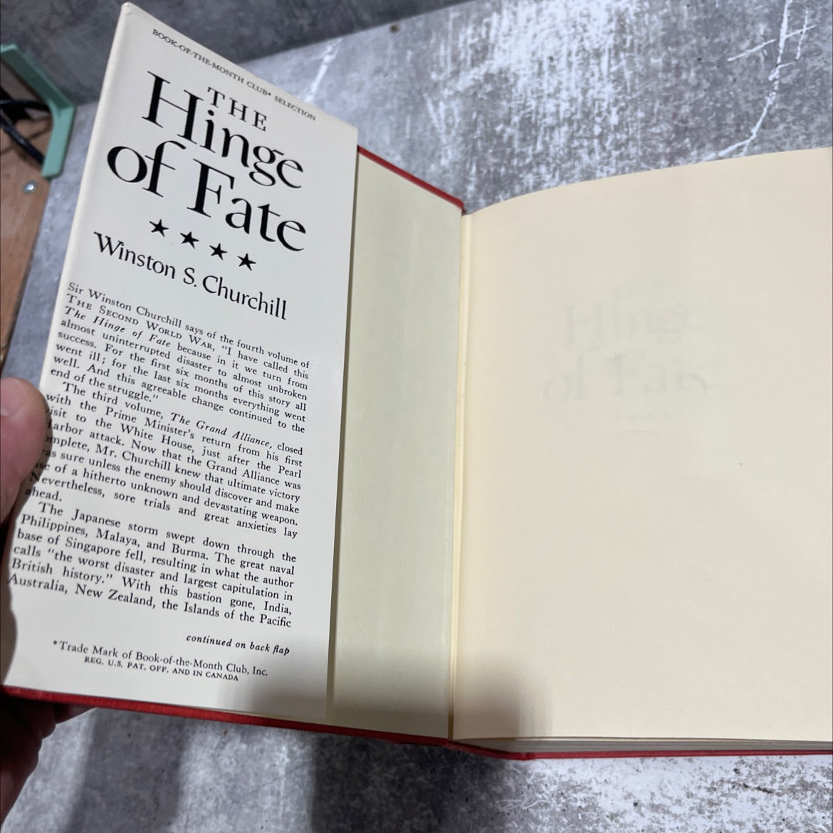 the second world war: the hinge of fate book, by winston s. churchill, 1950 Hardcover image 4